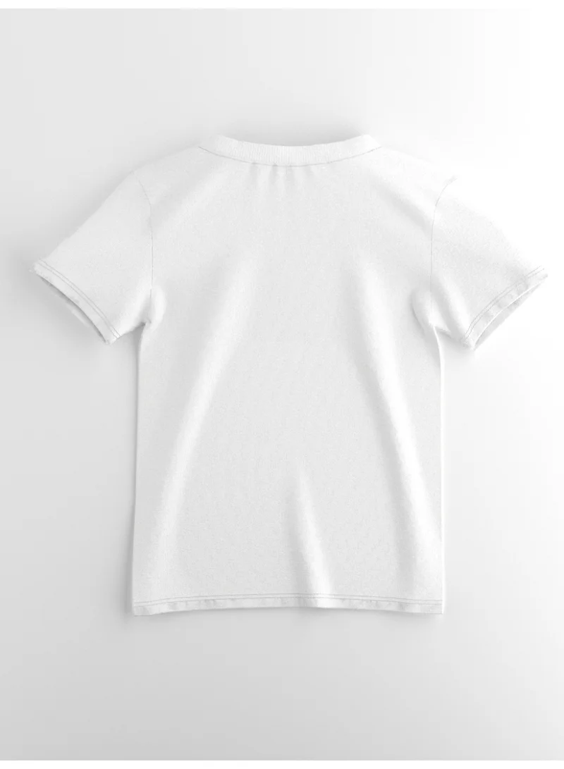 Nautinati White Nautinati Boys Cotton Graphic Print T-shirt and Striped Shorts Set for Men | Best Price UAE
